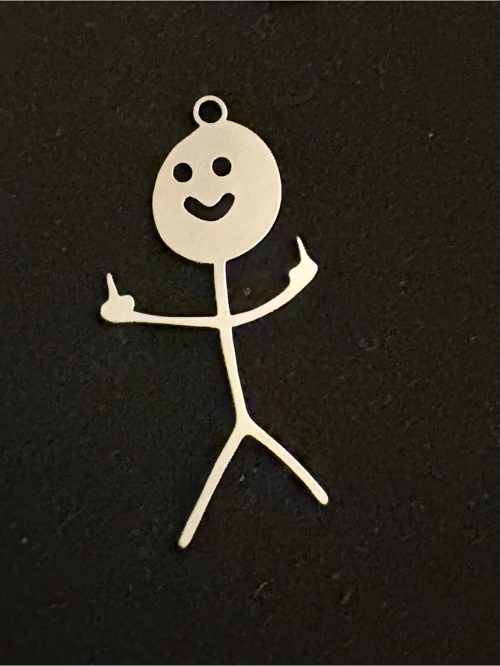 Silver Stick Figure finger Pendant Charm